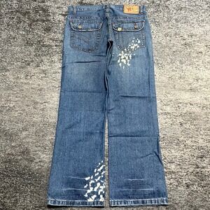 NWT Bongo Jeans‎ Mens 32x30 Blue Bootcut Wide Leg Distressed Vintage Y2K